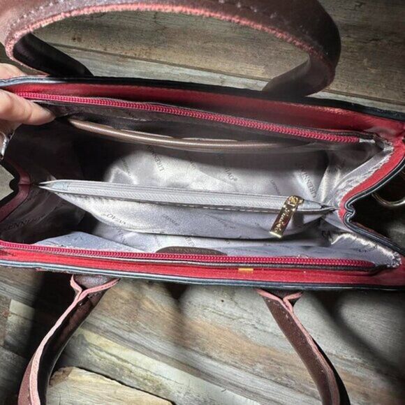 NWOT LiRenNiao Red Faux Croc Bag with Matching Wallet - Picture 4 of 8